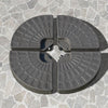 Outsunny 4-Piece Cantilever Offset Patio Umbrella Circular Base Stand w/Carry Handles, Water & Sand Filled