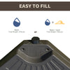 Outsunny 4-Piece Cantilever Offset Patio Umbrella Circular Base Stand w/Carry Handles, Water & Sand Filled