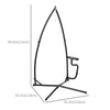 Outsunny Hammock Chair Stand Only, Metal C-Stand for Hanging Hammock Chair with Tray for Indoor, Outdoor, Porch, Patio, Black