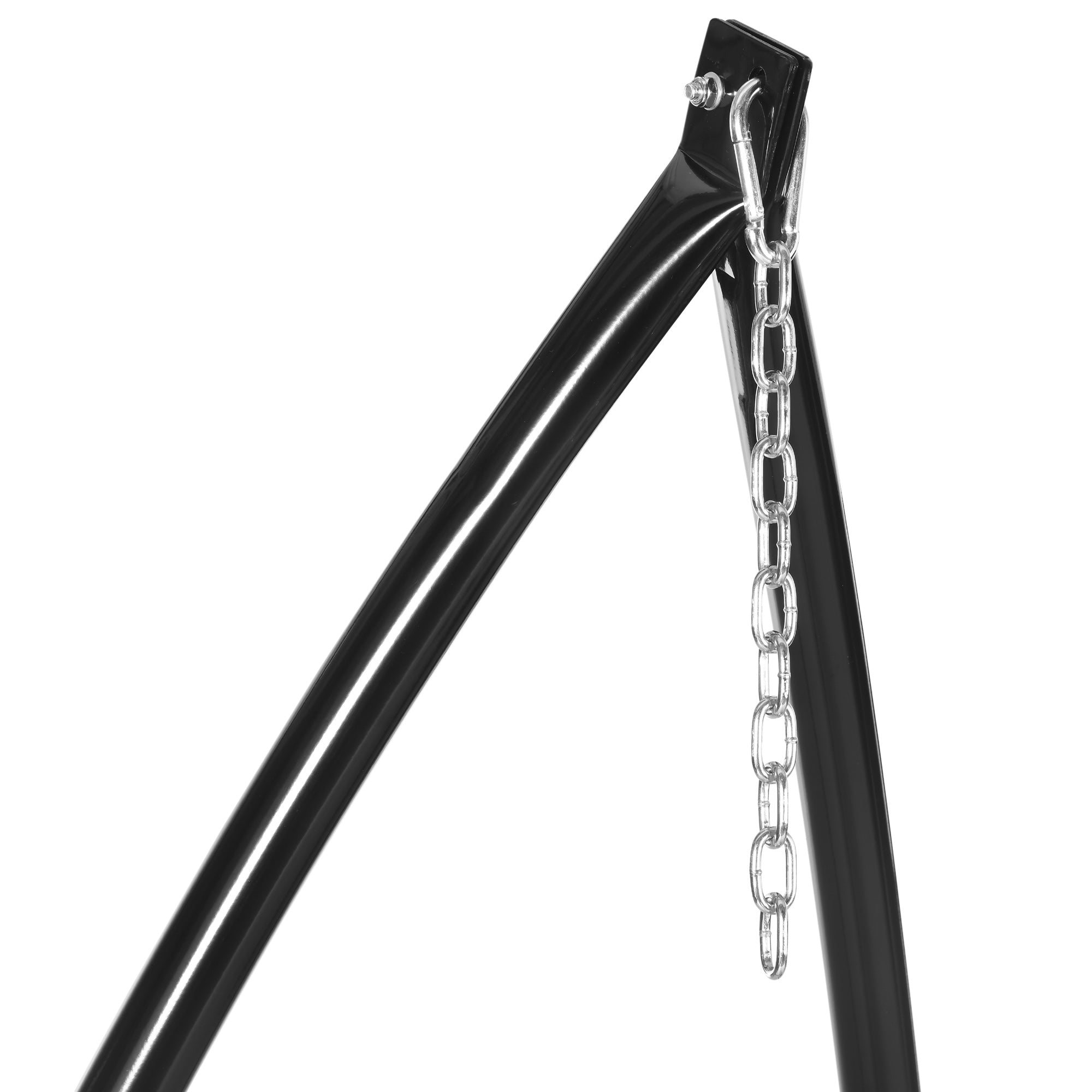Outsunny Hammock Chair Stand Only, Metal C-Stand for Hanging Hammock Chair with Tray for Indoor, Outdoor, Porch, Patio, Black