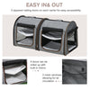 PawHut 39" Travel Pet Carrier, Portable Soft-Sided Cat Carrier with Divider, Two Compartments, Soft Cushions & Storage Bag, Grey