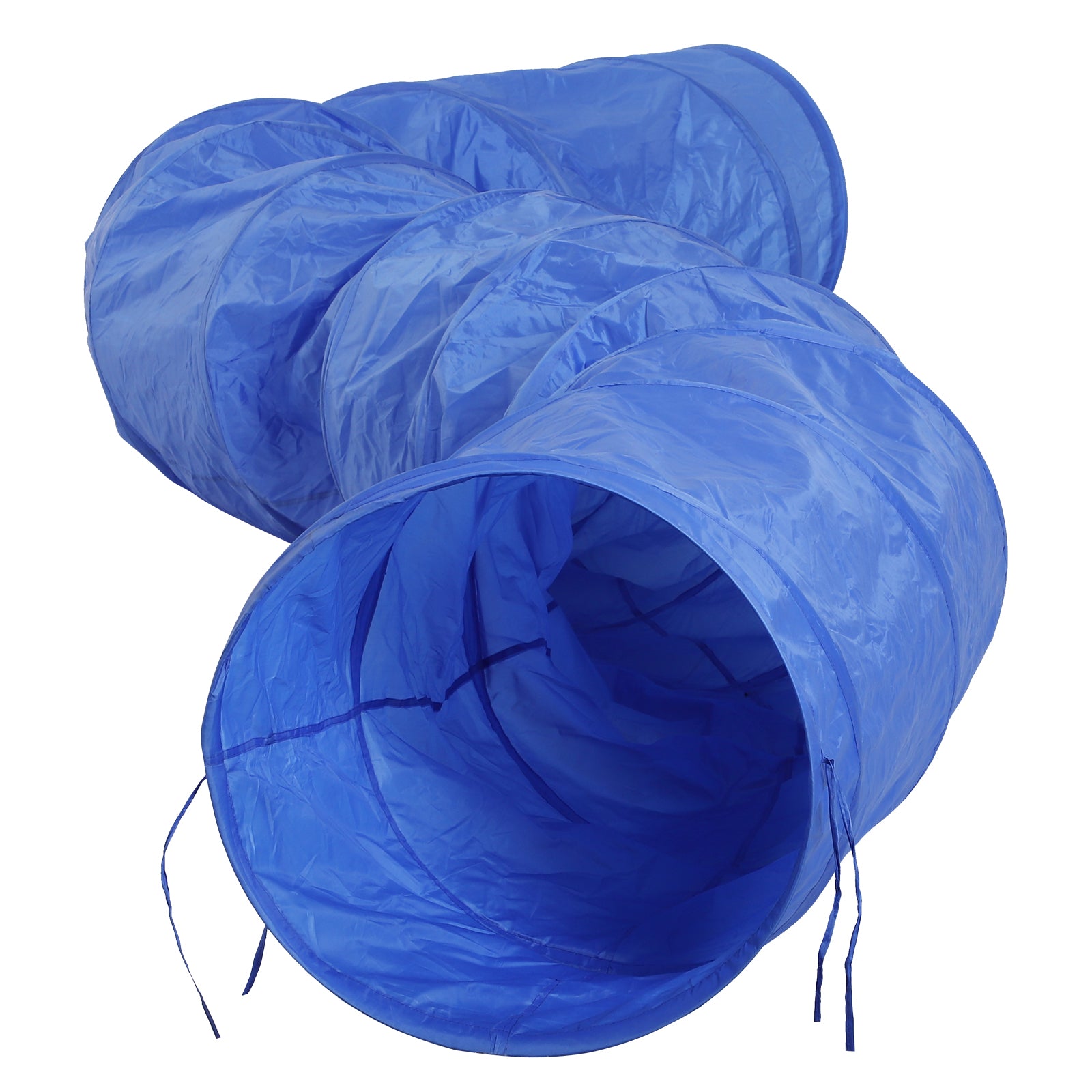PawHut 5663-0239 16.4' 300D Oxford Portable Puppy Dog Tunnel Pet Agility Exercise Training Soft Crate, Blue