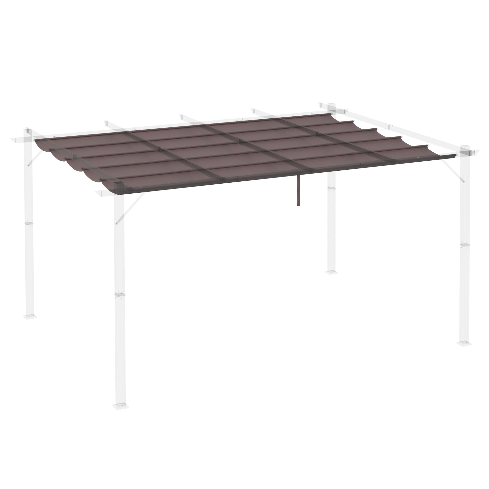 Outsunny Retractable Replacement Pergola Canopy for 10' x 13' Pergola, Pergola Cover Replacement, Coffee