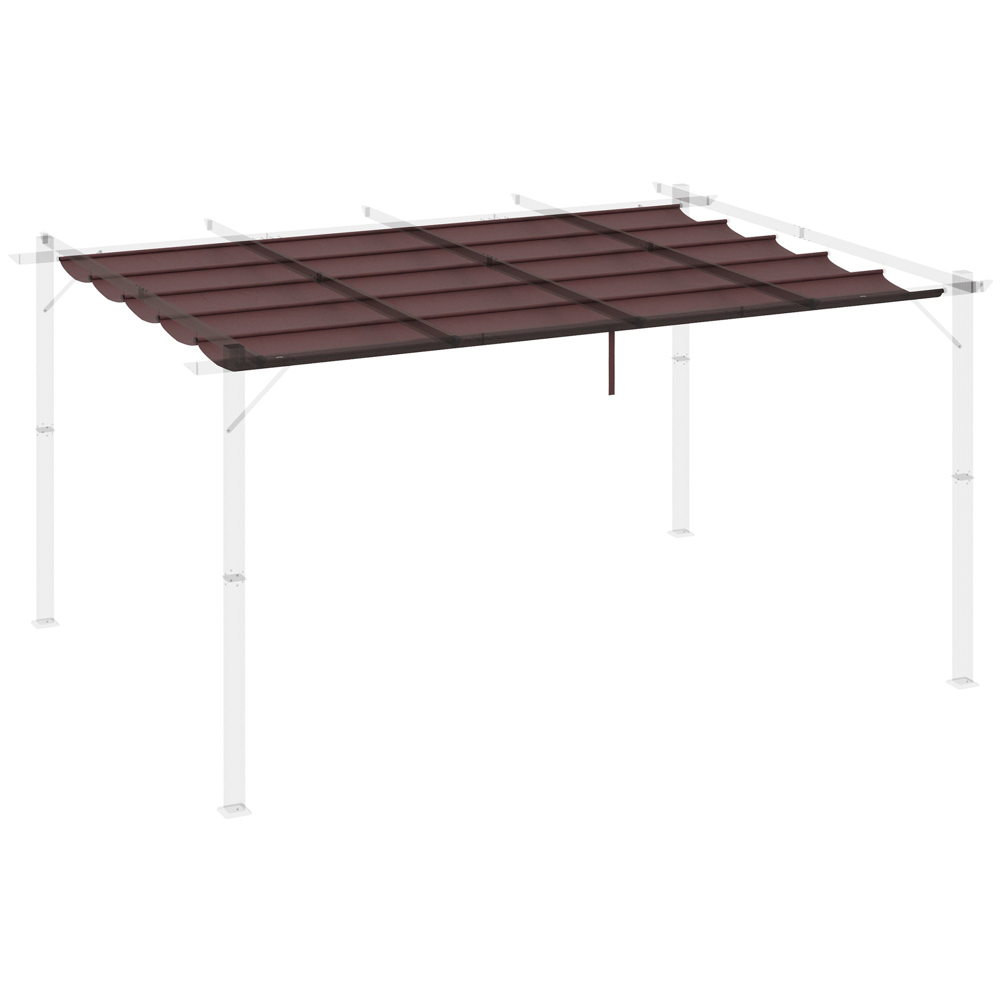 Outsunny Retractable Replacement Pergola Canopy for 10' x 13' Pergola, Pergola Cover Replacement, Coffee