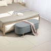 HOMCOM Upholstered Bedroom Bench, Channel Tufted Storage Bench, Bench Seat with Thick Padding and Metal Legs, Ottoman Bench for Bedroom Living Room, Hallway, Grey