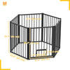 PawHut Dog Playpen, 30"H Pet Playpen, 6 Panels Puppy Exercise Pen Heavy Duty with Dog Gate & Cat Door, Indoor Outdoor Foldable Portable Dog Fence for Small & Medium Dogs