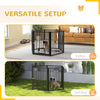 PawHut Dog Playpen, 30"H Pet Playpen, 6 Panels Puppy Exercise Pen Heavy Duty with Dog Gate & Cat Door, Indoor Outdoor Foldable Portable Dog Fence for Small & Medium Dogs