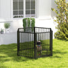 PawHut Dog Playpen, 30"H Pet Playpen, 6 Panels Puppy Exercise Pen Heavy Duty with Dog Gate & Cat Door, Indoor Outdoor Foldable Portable Dog Fence for Small & Medium Dogs