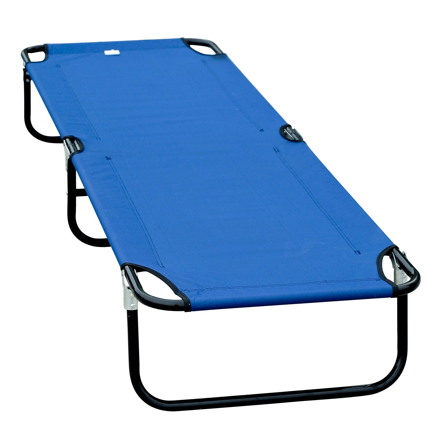 Outsunny Folding Camping Cot for Adults Portable Outdoor Sleeping Bed for Office Beach Home, Blue