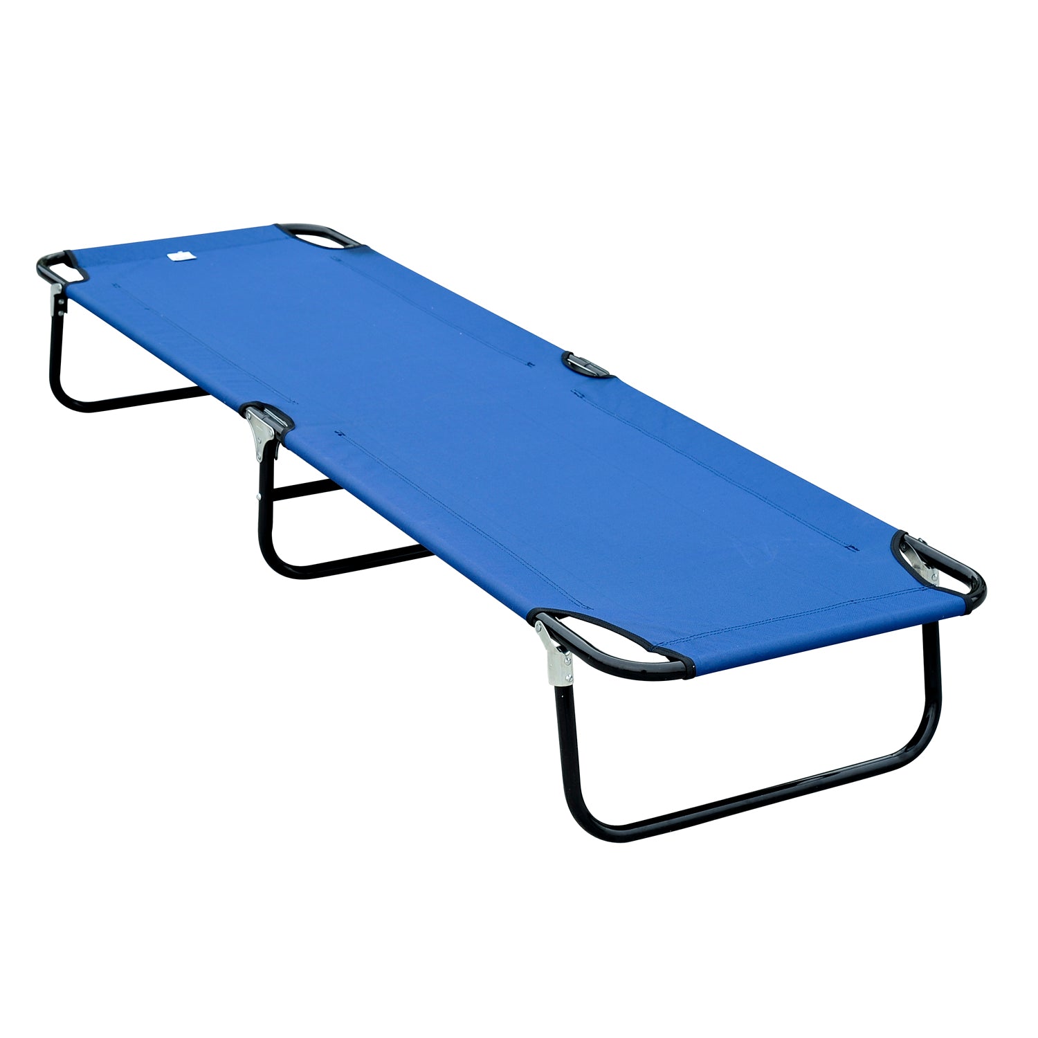 Outsunny Folding Camping Cot for Adults Portable Outdoor Sleeping Bed for Office Beach Home, Blue