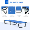 Outsunny Folding Camping Cot for Adults Portable Outdoor Sleeping Bed for Office Beach Home, Blue