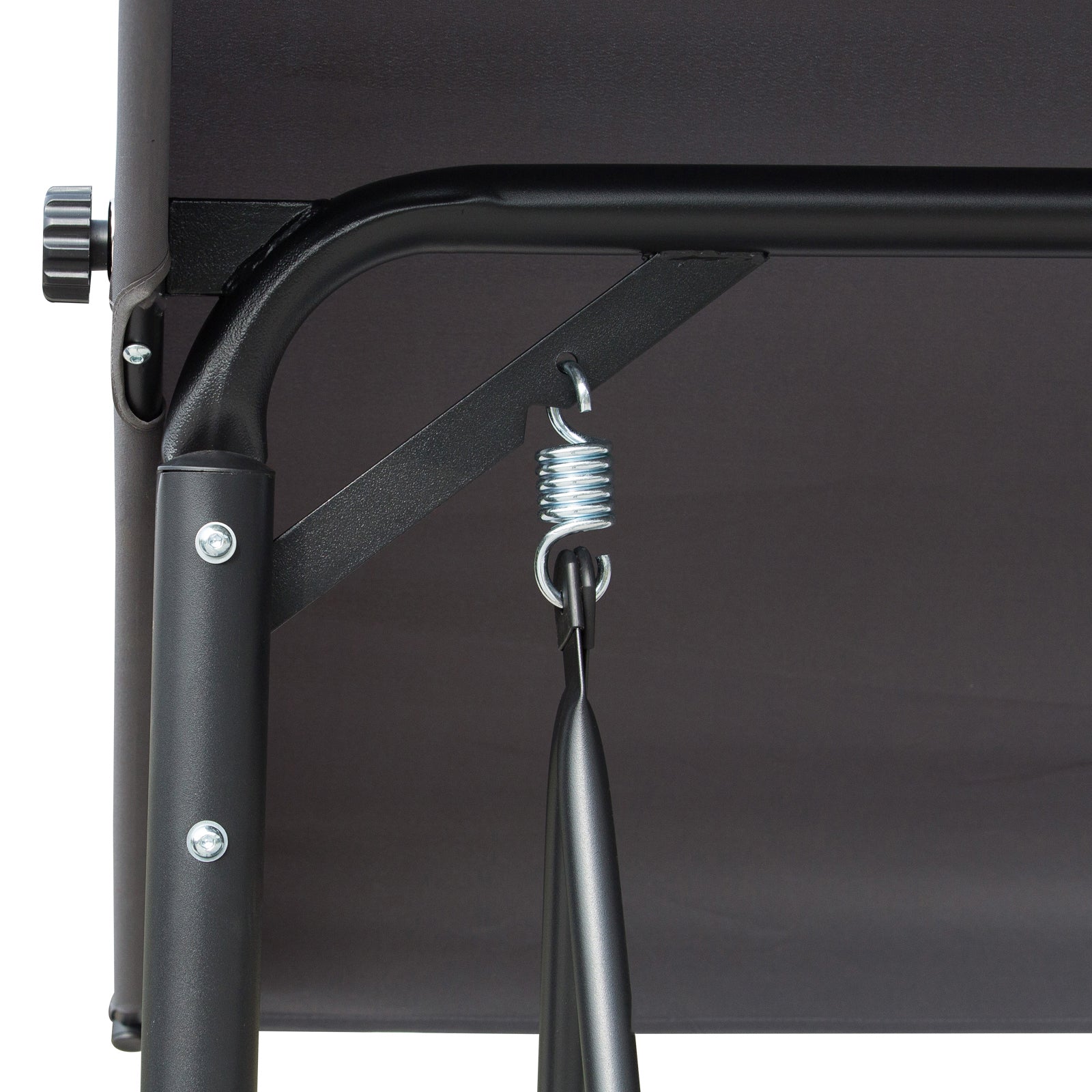 Outsunny 3 Person Porch Swing Outdoor Swing Chair with High Back Design, Side Pouches and Adjustable Canopy, Dark Grey