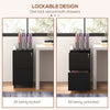 Vinsetto Vertical Steel Filing Cabinet on Wheels, 2-Drawer Lockable File Cabinet with Adjustable Hanging Bar for A4, Legal and Letter Size, Black