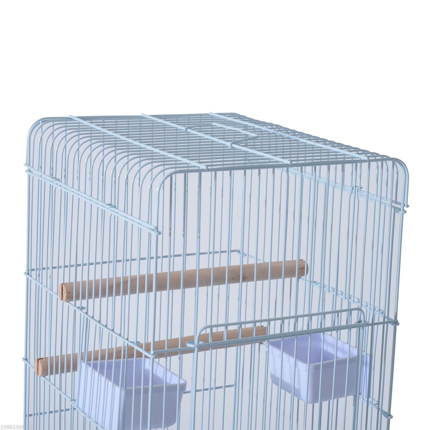 PawHut 44.5"H Metal Bird Cage Parrot Play Spot Stand w/ Wheel Storage Shelf Multi-doors Black