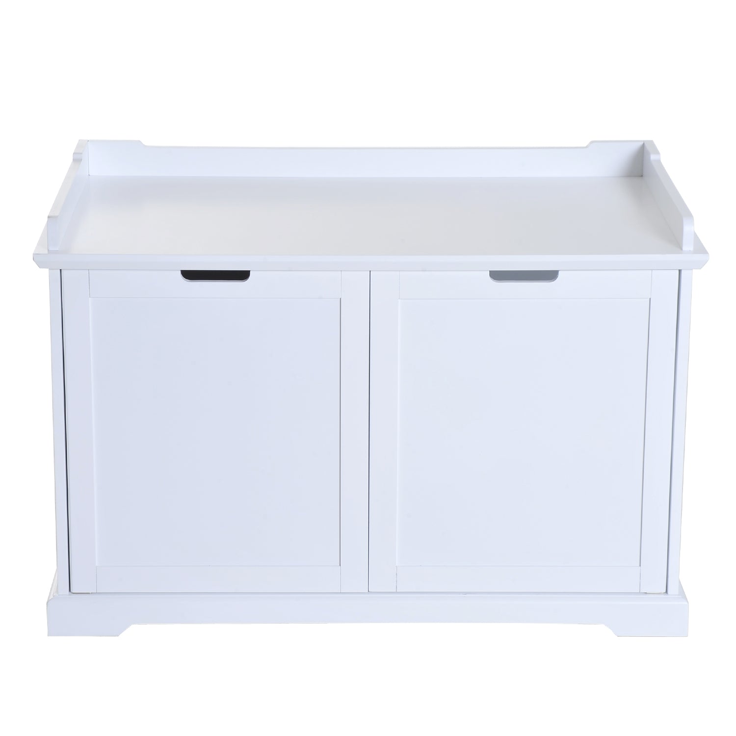 PawHut 2-in-1 Covered Cat Litter Box Washroom Storage Hideaway Cabinet Bench Home Decor, White