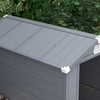 Outsunny 4.5' x 6' Garden Storage Shed, Outdoor Storage Patio Shed with Aluminum Frame, Galvanized Foundation Kit, Latched Door, Air Vents, Window for Backyard, Lawn, Light Grey