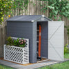 Outsunny 4.5' x 6' Garden Storage Shed, Outdoor Storage Patio Shed with Aluminum Frame, Galvanized Foundation Kit, Latched Door, Air Vents, Window for Backyard, Lawn, Light Grey