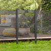 Outsunny Picket Metal Garden Fence for Hard & Soft Ground, 5 ft(H) Standing Outdoor Fencing with Feet, Animal Barrier Flower Bed Landscape Edging, Brown