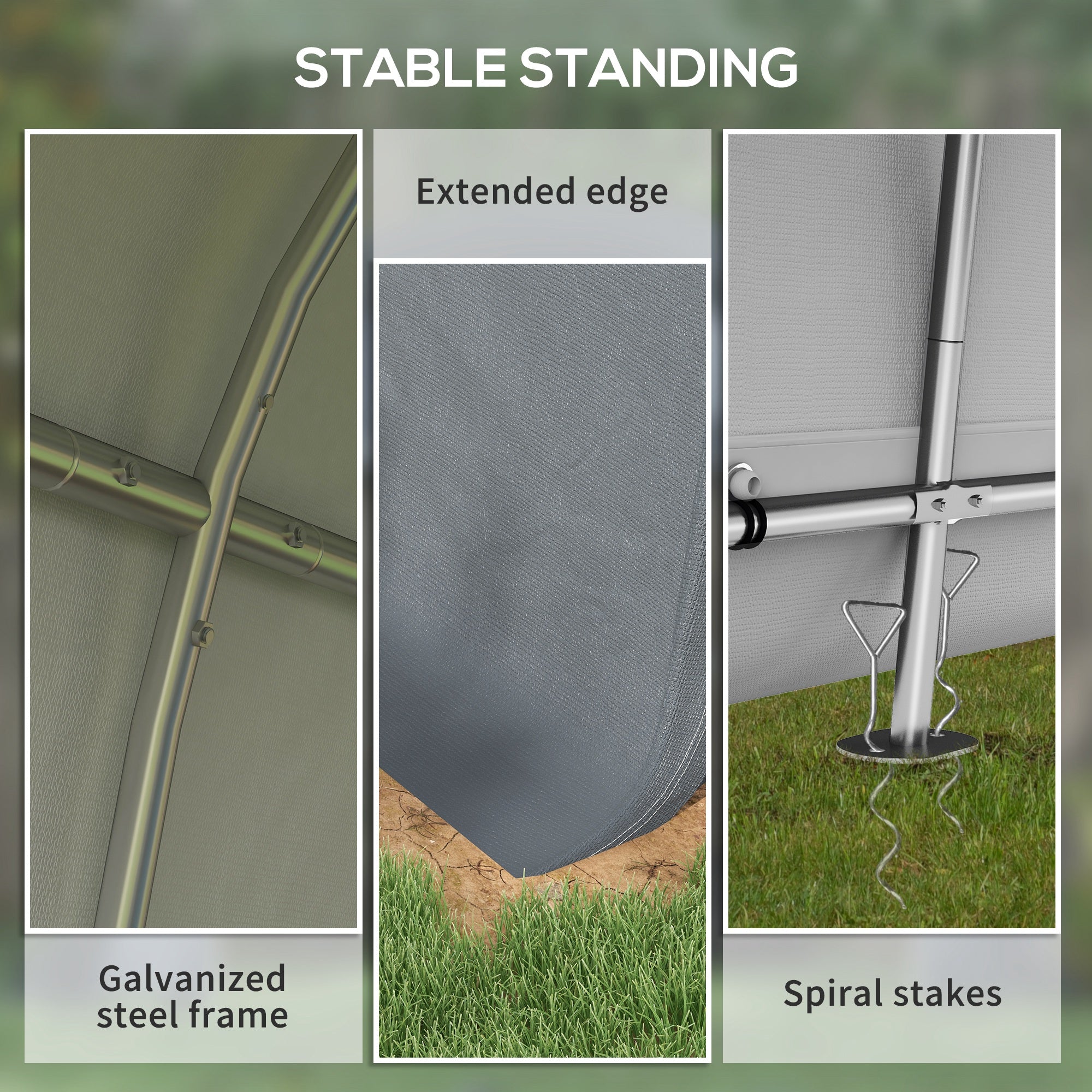 Outsunny 10' x 10' Garden Storage Tent, Heavy Duty Outdoor Shed, Waterproof Portable Shed Storage Shelter with Galvanized Steel Frame for Bike, Motorcycle, Garden Tools, Grey