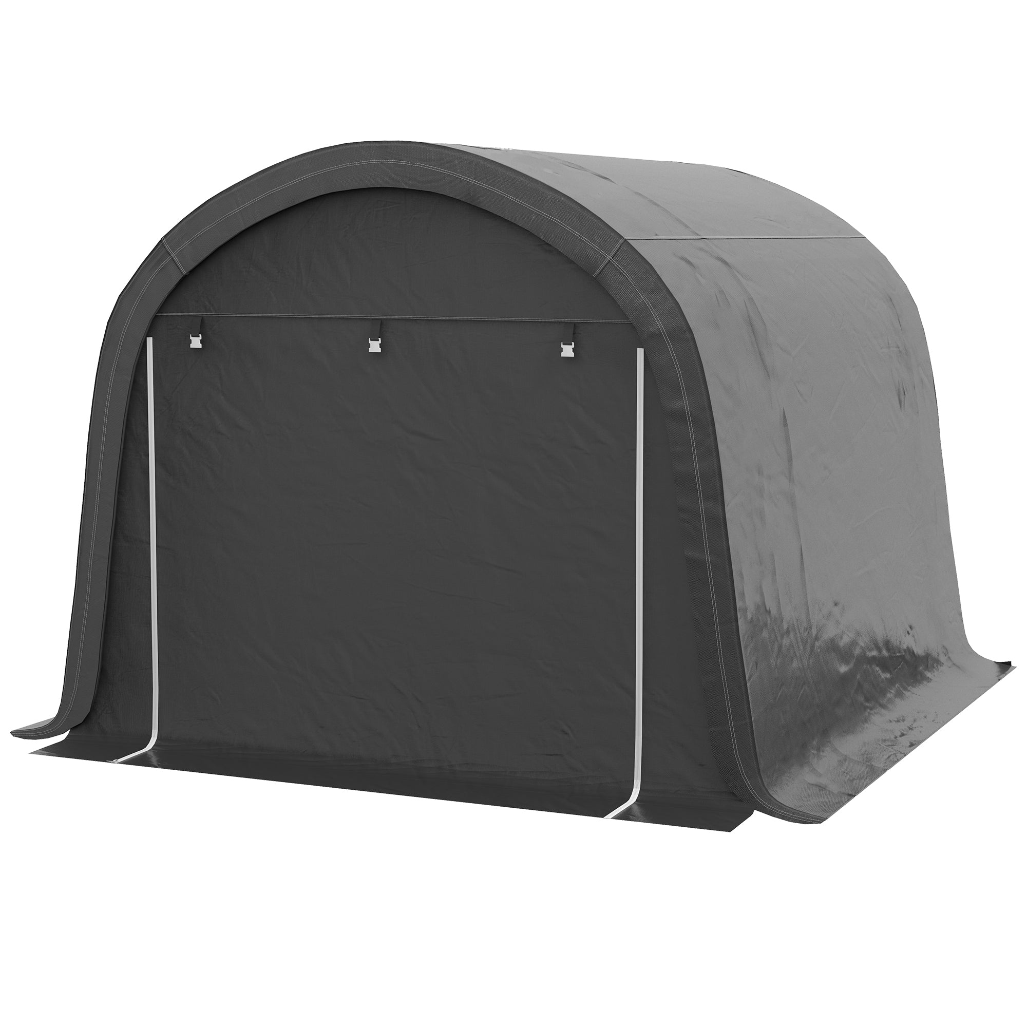 Outsunny 10' x 10' Garden Storage Tent, Heavy Duty Outdoor Shed, Waterproof Portable Shed Storage Shelter with Galvanized Steel Frame for Bike, Motorcycle, Garden Tools, Grey