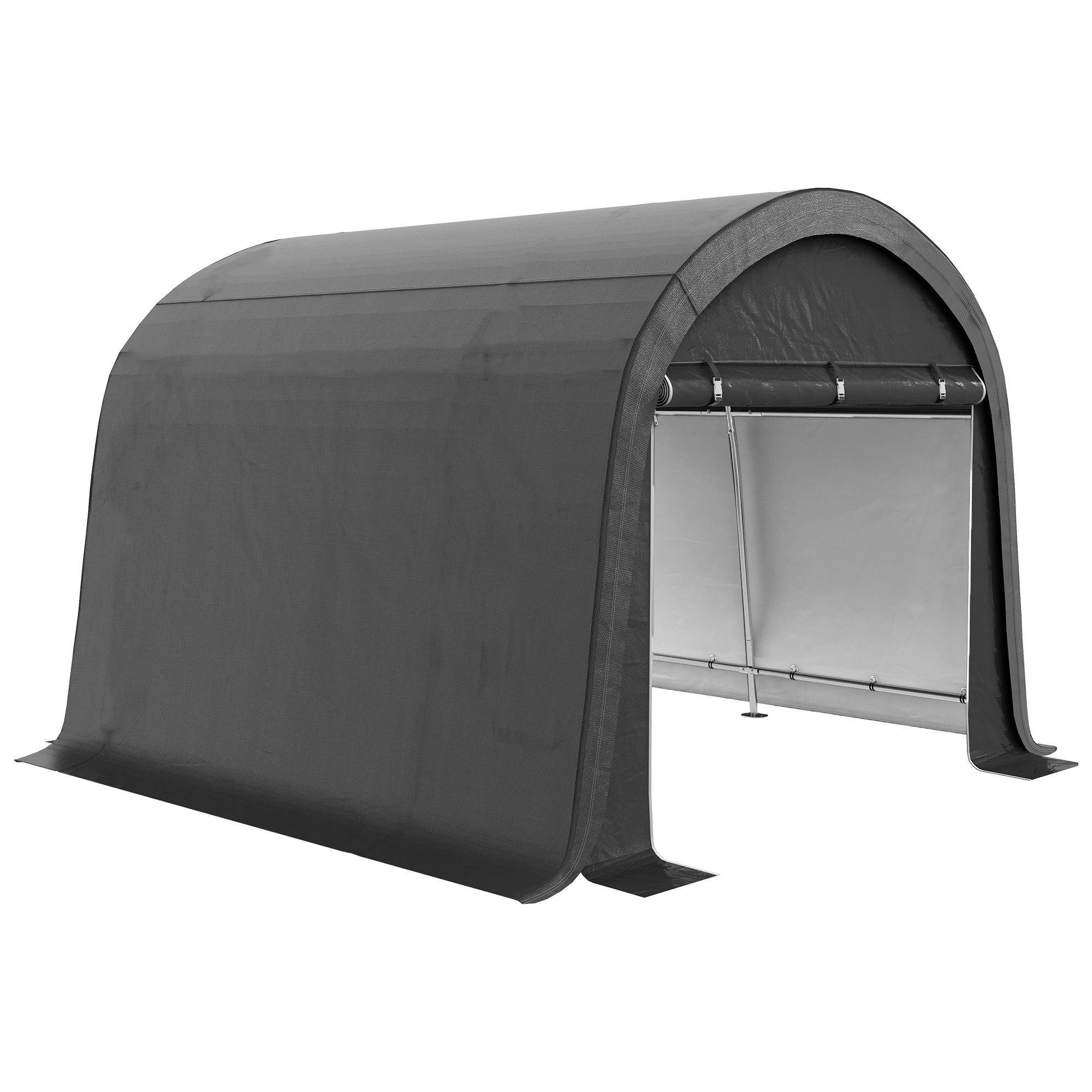 Outsunny 10' x 10' Garden Storage Tent, Heavy Duty Outdoor Shed, Waterproof Portable Shed Storage Shelter with Galvanized Steel Frame for Bike, Motorcycle, Garden Tools, Grey