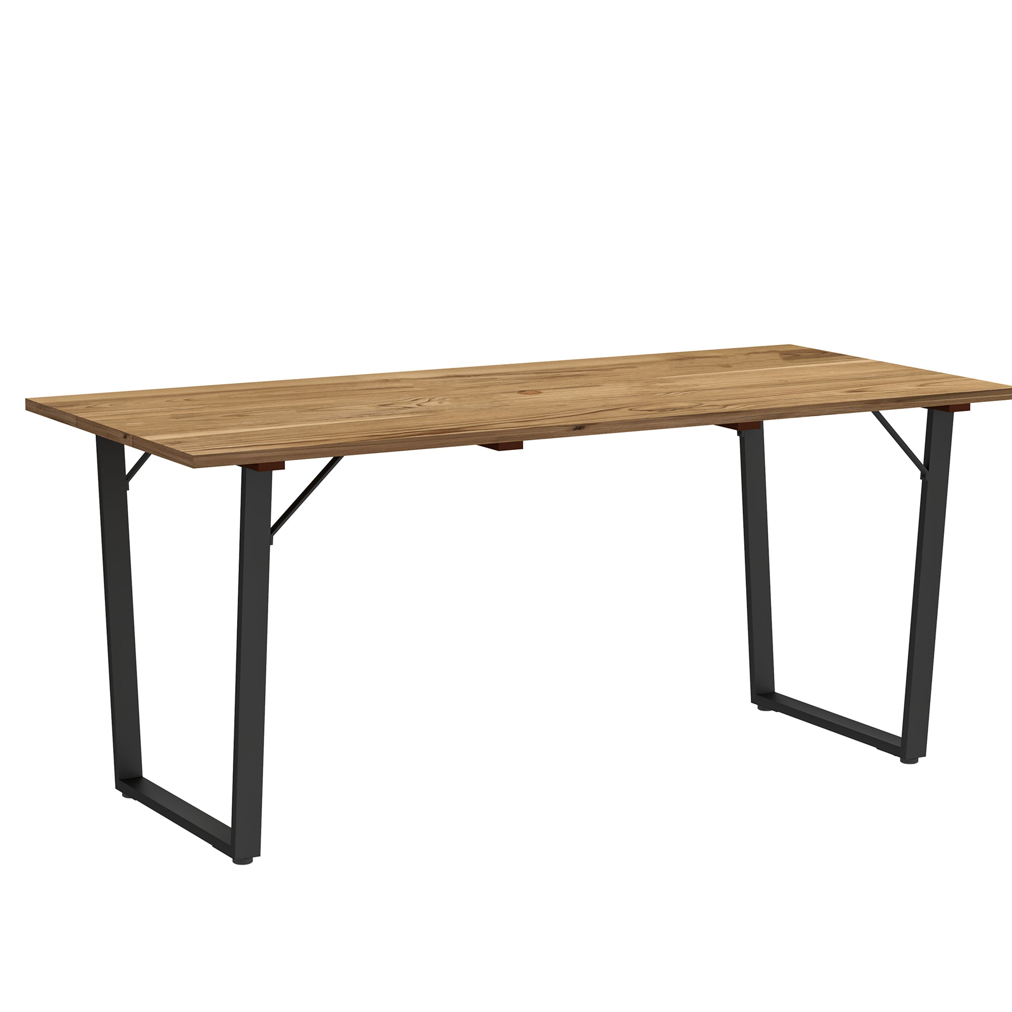 Outsunny Wooden Outdoor Dining Table for 6, Rectangular Large Patio Table with 2