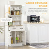 HOMCOM 66" Buffet with Hutch, Kitchen Pantry, Freestanding Storage Cabinet with 2 Adjustable Shelves, 2 Drawers and Open Counter, White