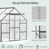 Outsunny 20' x 8' Aluminum Polycarbonate Greenhouse Walk-in Garden Greenhouse Kit with Adjustable Roof Vent, Rain Gutter and Sliding Door for Winter, Black