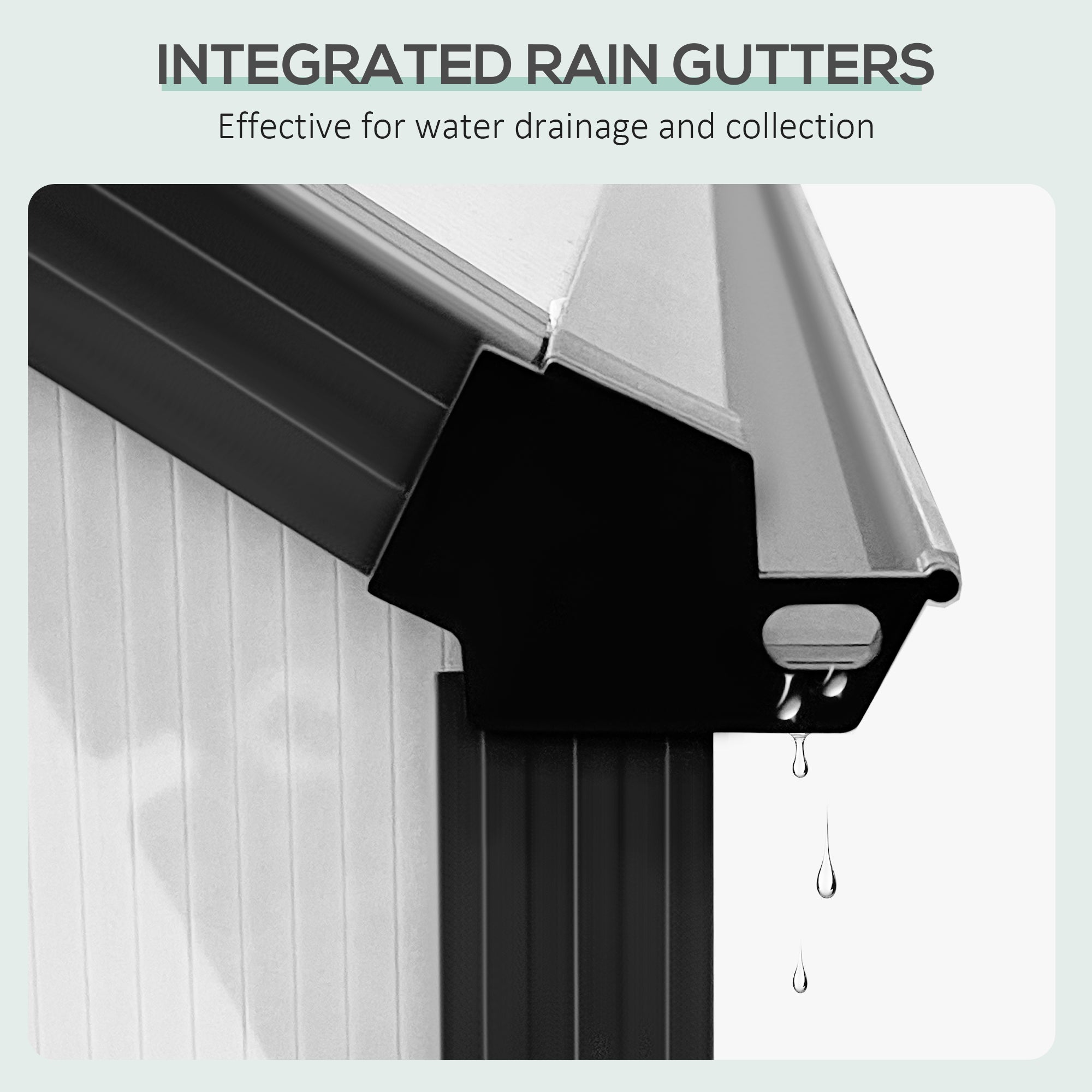 Outsunny 20' x 8' Aluminum Polycarbonate Greenhouse Walk-in Garden Greenhouse Kit with Adjustable Roof Vent, Rain Gutter and Sliding Door for Winter, Black