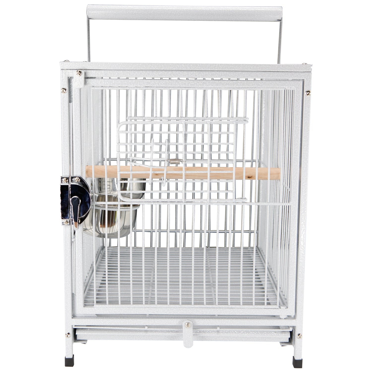 PawHut Heavy Duty Bird Cage Parrot Macaw Cage 18 "L x 14" W x 18" H Elevated Aviary House with Feeding Bowls