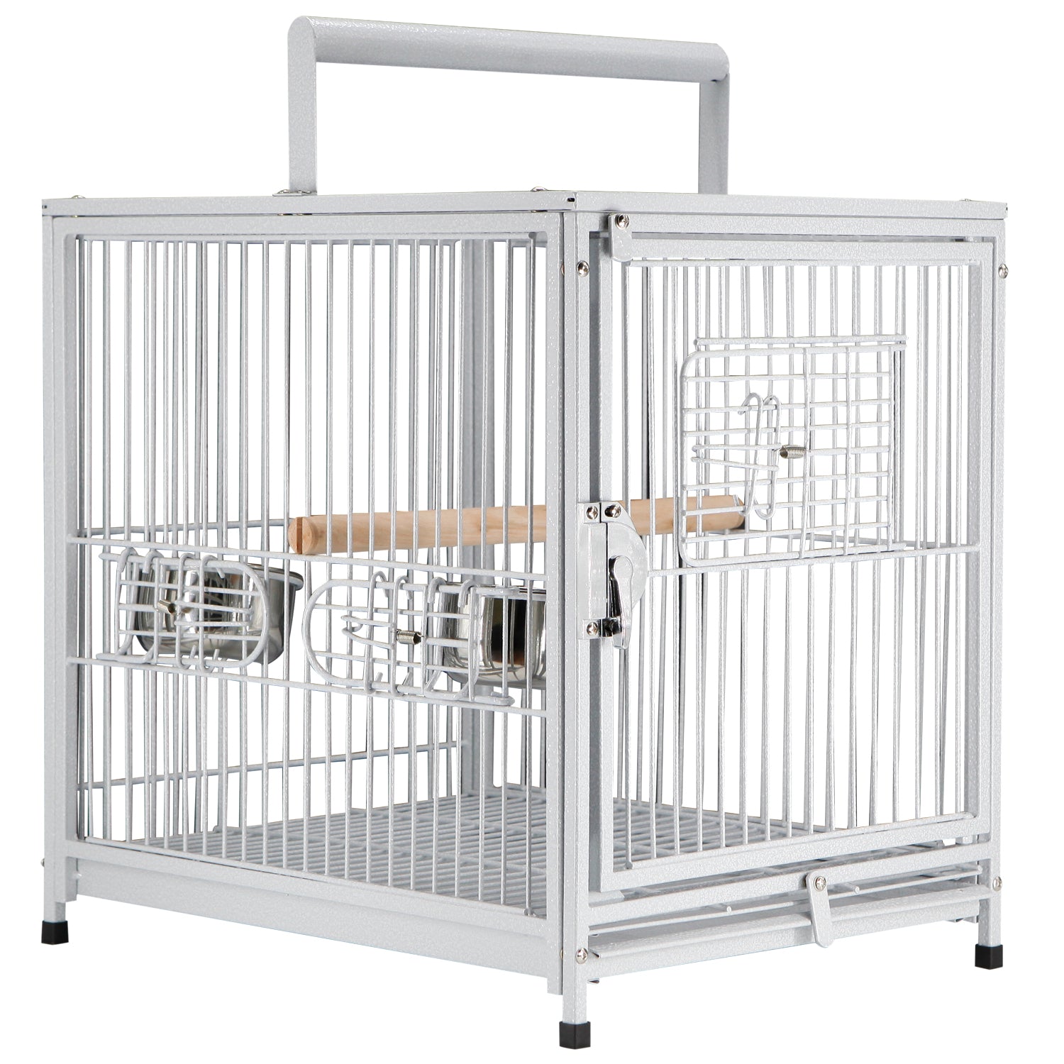 PawHut Heavy Duty Bird Cage Parrot Macaw Cage 18 "L x 14" W x 18" H Elevated Aviary House with Feeding Bowls