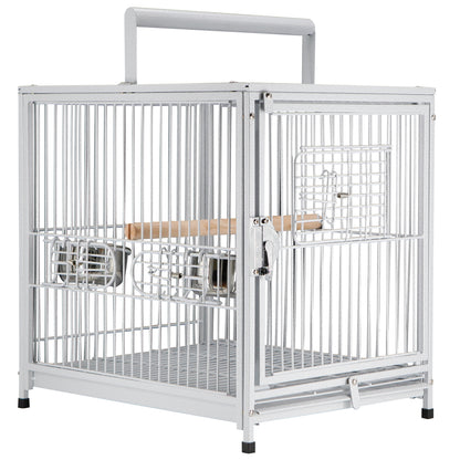 PawHut Heavy Duty Bird Cage Parrot Macaw Cage 18 "L x 14" W x 18" H Elevated Aviary House with Feeding Bowls