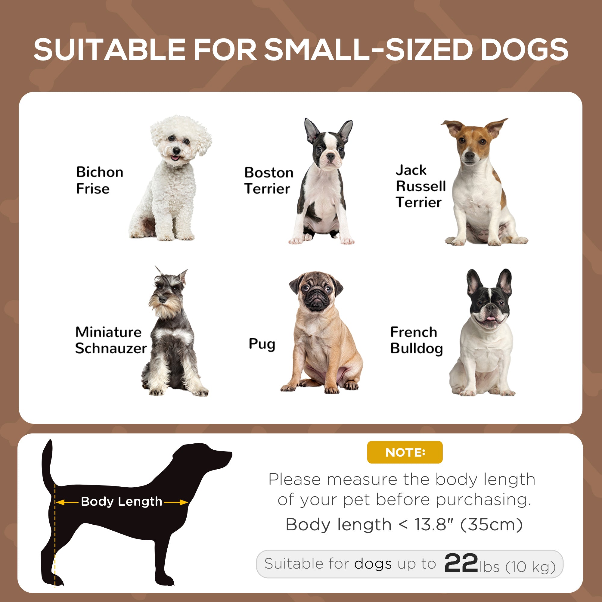 PawHut Elevated Dog Bed with Canopy, Portable Raised Dog Cot for S Sized Dogs, Indoor & Outdoor, 25" x 18" x 24", Coffee