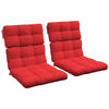 Outsunny 2-Piece Patio Chair Cushions Pillows, Seat Replacement Patio Cushions Set with Ties, Backrest Button Tufted for Indoor Outdoor Garden Furniture, Red