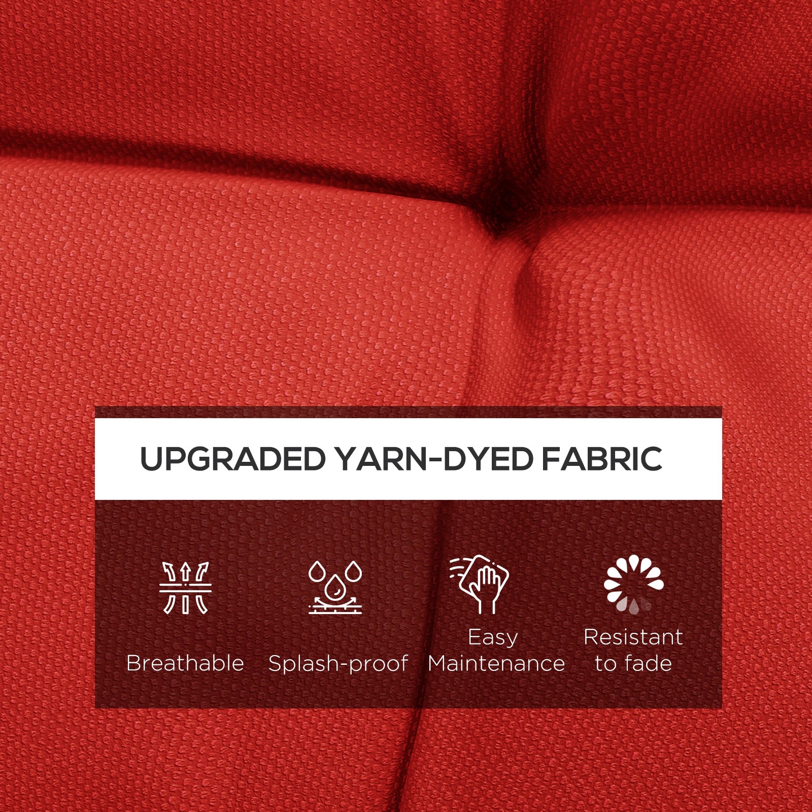 Outsunny 2-Piece Patio Chair Cushions Pillows, Seat Replacement Patio Cushions Set with Ties, Backrest Button Tufted for Indoor Outdoor Garden Furniture, Red