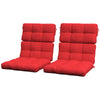 Outsunny 2-Piece Patio Chair Cushions Pillows, Seat Replacement Patio Cushions Set with Ties, Backrest Button Tufted for Indoor Outdoor Garden Furniture, Red