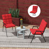 Outsunny 2-Piece Patio Chair Cushions Pillows, Seat Replacement Patio Cushions Set with Ties, Backrest Button Tufted for Indoor Outdoor Garden Furniture, Red