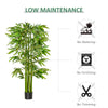 HOMCOM 5.3FT Artificial Bamboo Tree in Pot, Indoor Fake Plants for Home Office Living Room Decor, Green