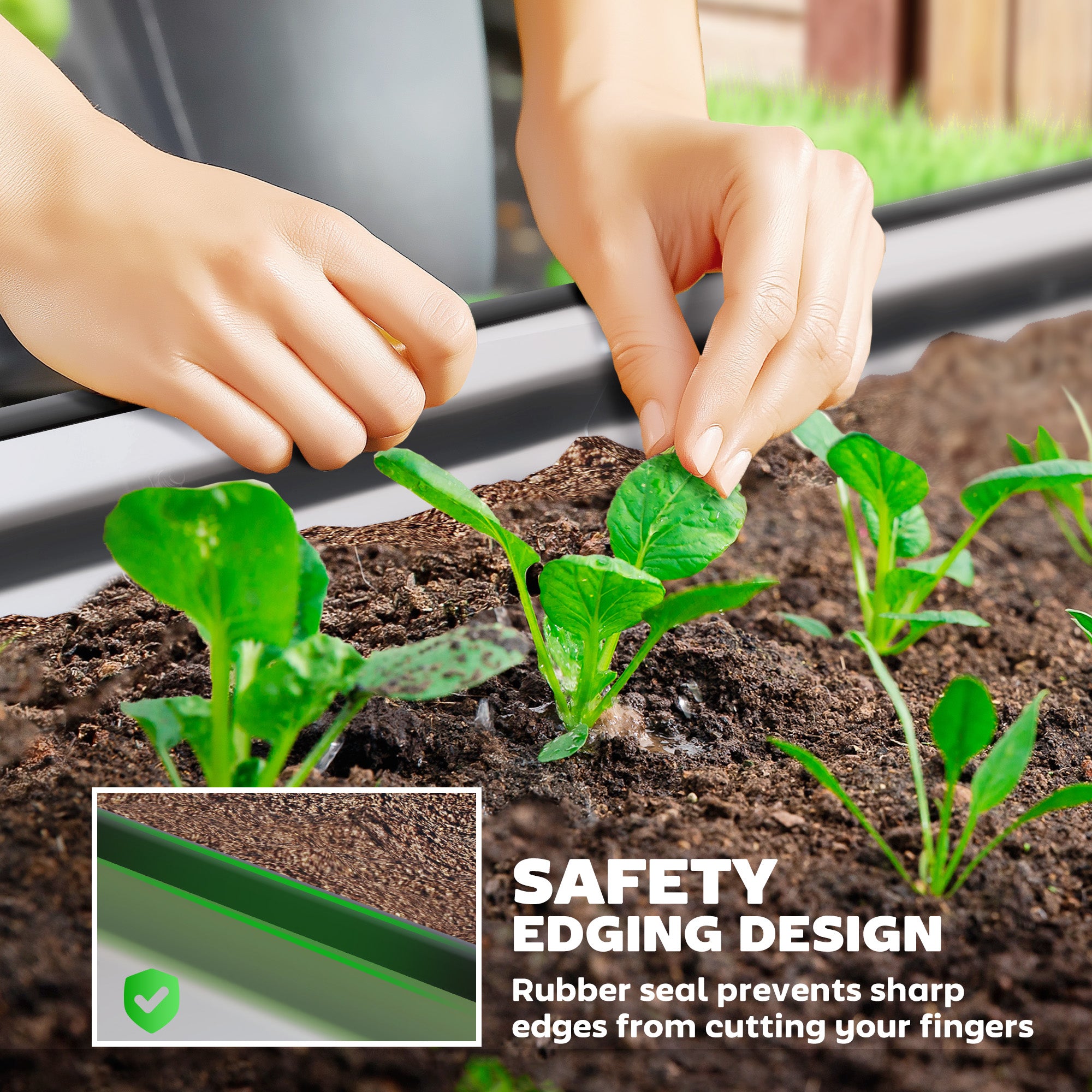 Outsunny Raised Garden Bed, 6' x 3' x 1' Large Outdoor Galvanized Planter Box with Plant Support Stake, Rubber Strap Edging and Open Bottom for Backyard, Garden, Patio, Silver