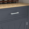 HOMCOM Rolling Kitchen Island with Drop Leaf Wood Breakfast Bar, Farmhouse Kitchen Cart with 2 Drawers, Adjustable Shelves for Dining Room (Dark Grey)