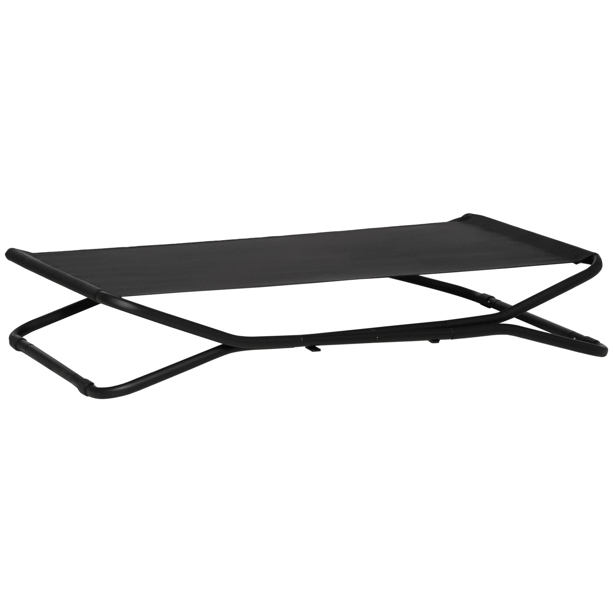 PawHut 47.5" Elevated Foldable Cool Dog Bed for Medium Dog, Indoor Outdoor Raised Pet Cot with Breathable Mesh, Black