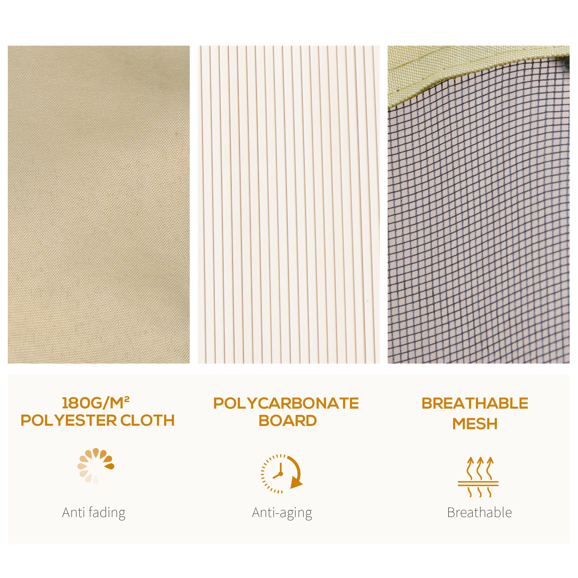 Outsunny 10' x 10' 2-Tier Outdoor Gazebo Canopy Tent with Polycarbonate Roof, Hardtop Gazebo with Curtains and Netting, for Garden, Lawn, Backyard, Deck, Beige