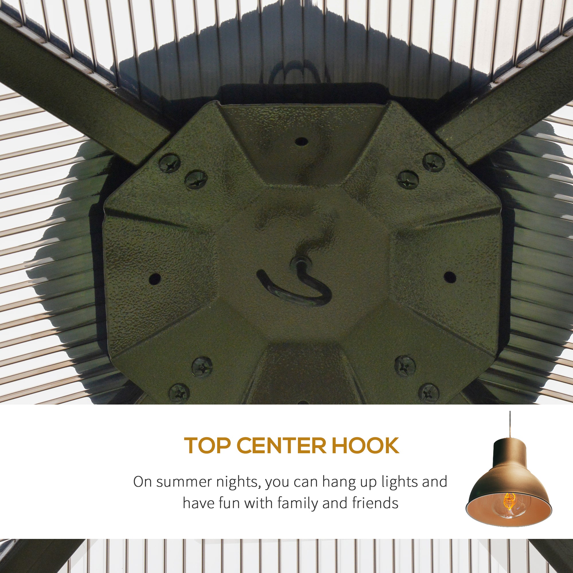 Outsunny 10' x 10' 2-Tier Outdoor Gazebo Canopy Tent with Polycarbonate Roof, Hardtop Gazebo with Curtains and Netting, for Garden, Lawn, Backyard, Deck, Beige