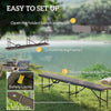 Outsunny 6 Feet Plastic Folding Bench, Portable Foldable Bench Seat with Carrying Handle, Non-Slip Mat, Waterproof Bench for Indoor Outdoor Picnic Party Camping, Distressed Brown