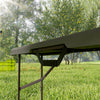 Outsunny 6 Feet Plastic Folding Bench, Portable Foldable Bench Seat with Carrying Handle, Non-Slip Mat, Waterproof Bench for Indoor Outdoor Picnic Party Camping, Distressed Brown