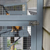 PawHut Catio Outdoor Cat Enclosure, Cat Window Box for 2-3 Cats with 2 Jumping Platforms & Scratching Post, Expendable Secure Window Perch House for Large Indoor Cats, Grey