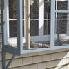 PawHut Catio Outdoor Cat Enclosure, Cat Window Box for 2-3 Cats with 2 Jumping Platforms & Scratching Post, Expendable Secure Window Perch House for Large Indoor Cats, Grey