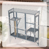 PawHut Catio Outdoor Cat Enclosure, Cat Window Box for 2-3 Cats with 2 Jumping Platforms & Scratching Post, Expendable Secure Window Perch House for Large Indoor Cats, Grey