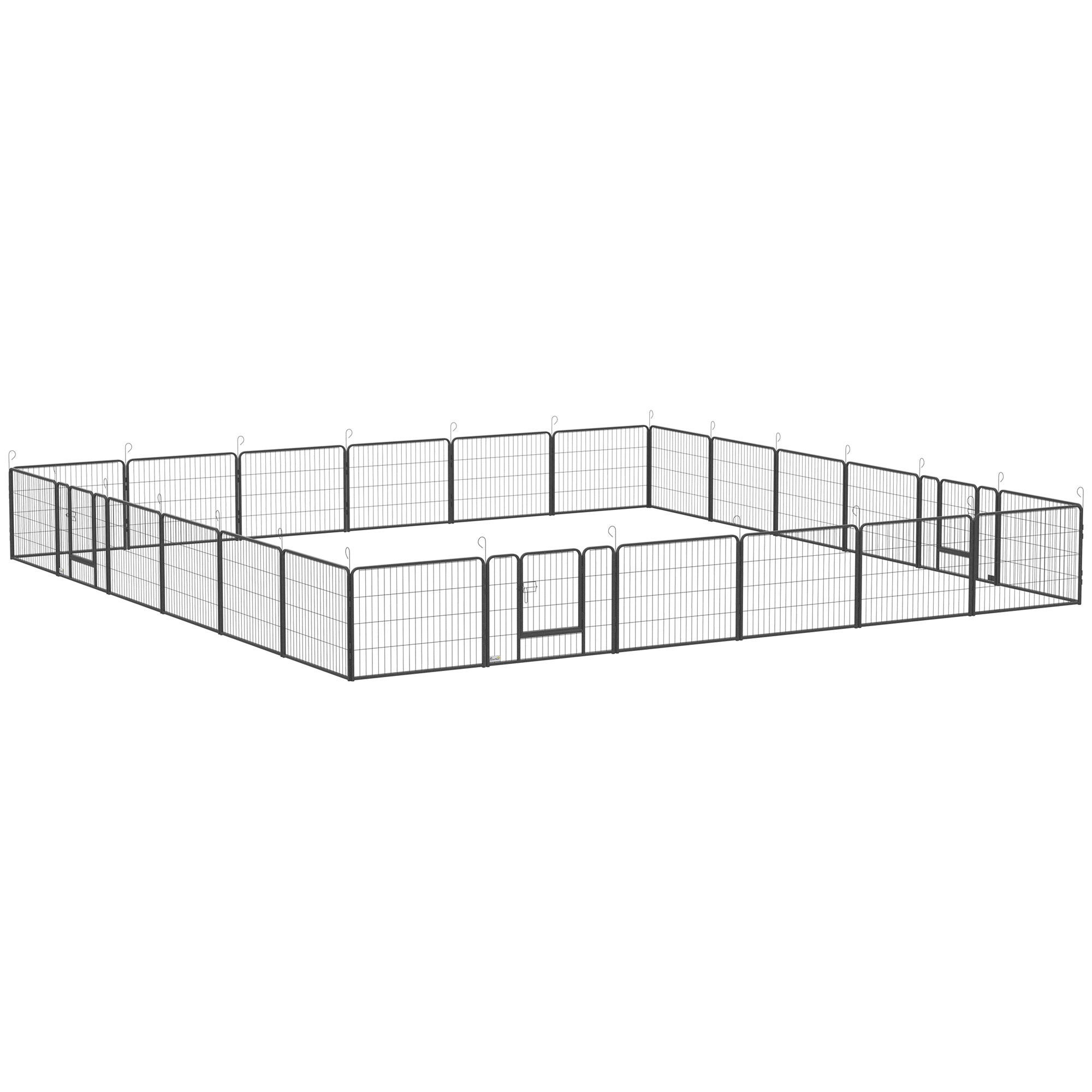 PawHut Dog Playpen, Heavy-duty Metal Puppy Play Pen, Pet Exercise Fences for Outside and Indoor, DIY Design with Door for Multiple Dogs, 24 Panels, 23.5