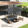 Outsunny 10' x 10' Gazebo Replacement Canopy Cover, Outdoor Gazebo Roof Replacement with Drain Holes, Water Resistant PVC Coating, 370g/㎡, UPF30+, TOP COVER ONLY, Grey